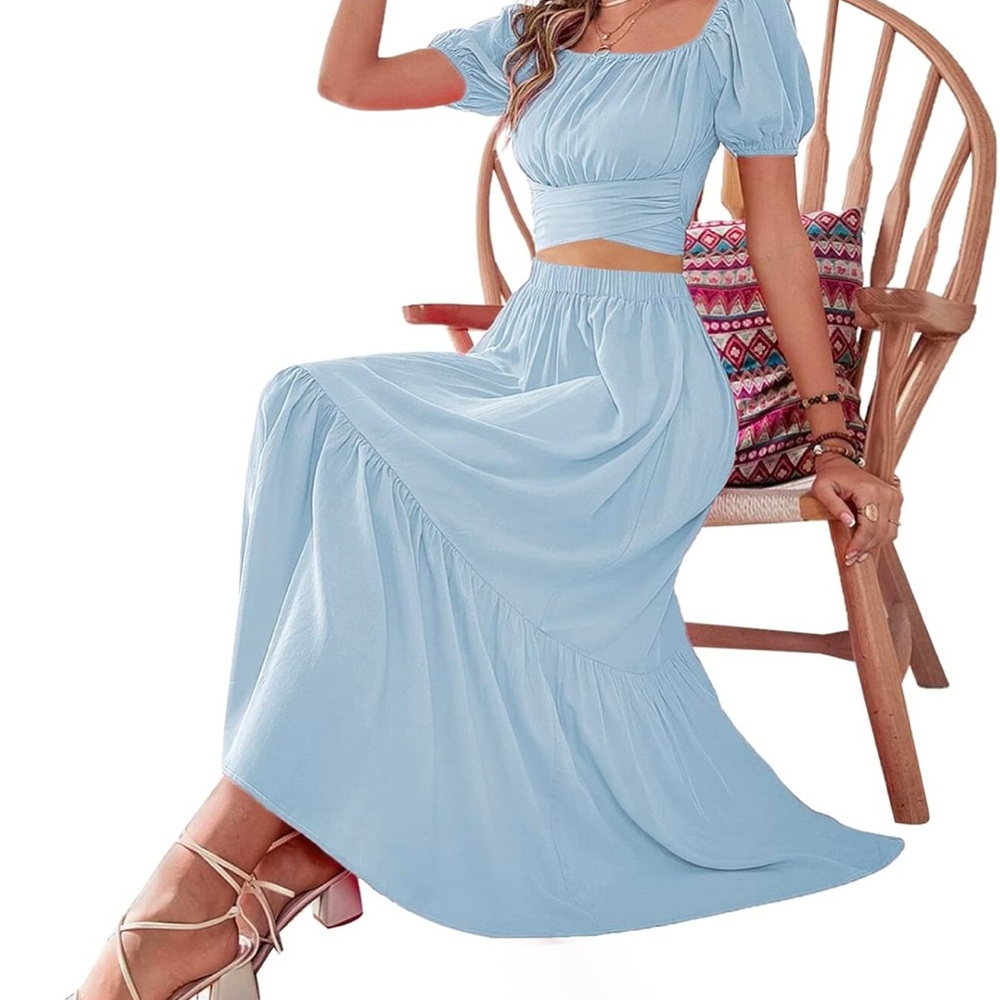 Light Blue Women’s Maxi Skirt - Set